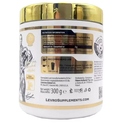 Kevin Levrone Gold Citrulline Malate 300g Facts